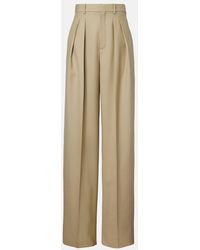 Saint Laurent - Wool And Silk Wide-Leg Pants - Lyst