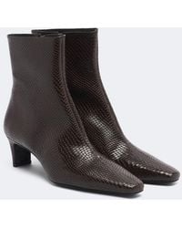 STAUD - Wally Snake-Effect Leather Ankle Boots - Lyst