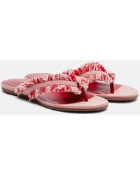 Jimmy Choo - Bay Fringed Canvas Thong Sandals - Lyst
