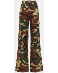 Alessandra Rich - Camouflage Cotton Cargo Pants - Lyst