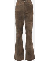 RE/DONE - High-rise Leather Bootcut Jeans - Lyst