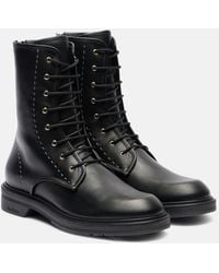 Max Mara - Urbancombat Leather Combat Boots - Lyst
