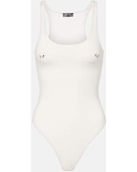 Mugler - Verzierter Body Aus Baumwolle - Lyst