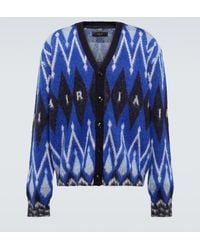 Amiri - Argyle Alpaca And Mohair-Blend Cardigan - Lyst