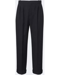 The Row - Tavel Pleated Wool And Cashmere Straight Pants - Lyst