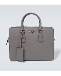 Prada - Saffiano Leather Briefcase - Lyst