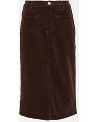 FRAME - Jupe Midi En Jean - Lyst