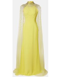 Jenny Packham - Limelight Caped Embellished Gown - Lyst