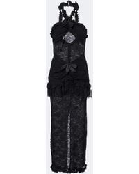 Alessandra Rich - Bow-Detail Ruffled Lace Cocktail Dress - Lyst