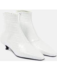 Totême - The Croco Slim Leather Ankle Boots - Lyst