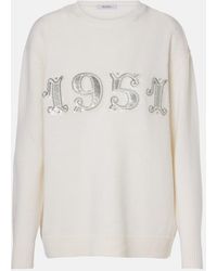 Max Mara - Plata Embellished Wool And Cashmere Sweater - Lyst