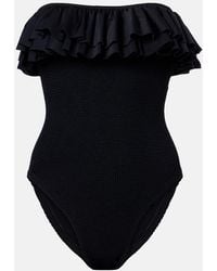 Hunza G - Eloise Ruffled Swimsuit - Lyst