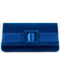 Manolo Blahnik - Maygot Satin-Trimmed Velvet Clutch - Lyst