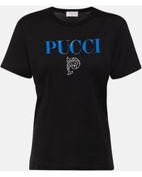 Emilio Pucci - T-shirt in jersey di cotone con logo - Lyst