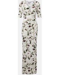 Stella McCartney - Printed Mesh Jersey Maxi Dress - Lyst