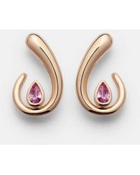 SHAY - Boucles D'Oreilles En Or Rose 18 Ct Et Saphirs - Lyst