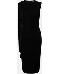 Tom Ford - Cutout Shoulder-Drape Viscose Crepe Jersey Cocktail Dress - Lyst