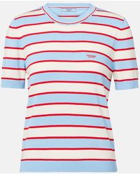 Prada - Top Raye En Coton - Lyst