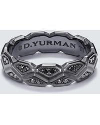 David Yurman - Hex Titanium Ring With Diamonds - Lyst