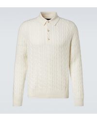 arch4 - Cable-Knit Cashmere Polo Sweater - Lyst