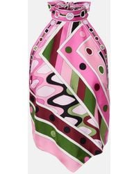 PUCCI - Vivara Halterneck Silk Satin Top - Lyst