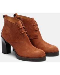 Tod's - Ankle Boots Bh Bootie 80 Aus Veloursleder - Lyst
