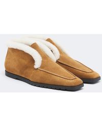 TOTEME - Shearling-Lined Suede Ankle Boots - Lyst