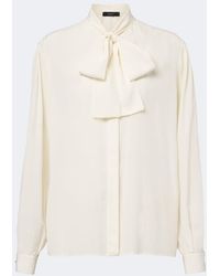 Gucci - Tie-Neck Silk Crepe De Chine Blouse - Lyst