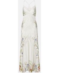 CAMILLA - Floral Silk Satin Slip Dress - Lyst