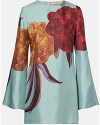La DoubleJ - Supremes Swing Floral Silk Minidress - Lyst