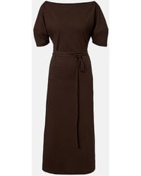 Lemaire - Cotton And Linen Jersey Midi Dress - Lyst