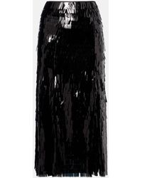 Self-Portrait - Falda Midi De Tiro Alto Con Lentejuelas - Lyst