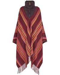 Womens Clothing Jumpers and knitwear Ponchos and poncho dresses ..,merci Synthetic Capes & Ponchos in Maroon Red 