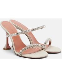 AMINA MUADDI - Gigi Embellished Canvas Mules - Lyst