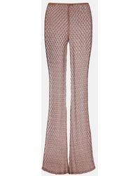 Missoni - Open-Knit Lame Flared Pants - Lyst