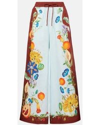 ALÉMAIS - Dahlia Floral Linen Wide-Leg Pants - Lyst