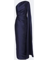 Solace London - Veya Pleated One-Shoulder Satin Gown - Lyst