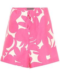 Marni Shorts in lino, cotone e seta - Rosa