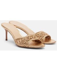 Veronica Beard - Woven Metallic Leather Mules - Lyst