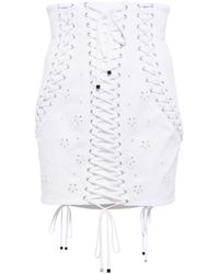 Dolce & Gabbana Minifalda de sarga de algodón - Blanco