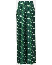 Max Mara - Bedruckte Hose Morena Aus Seiden-Twill - Lyst