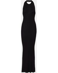 Nili Lotan - Ribbed-Knit Halterneck Maxi Dress - Lyst