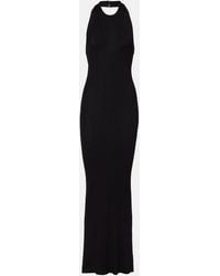 Nili Lotan - Ribbed-Knit Halterneck Maxi Dress - Lyst