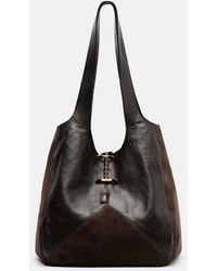 Chloé - Balloon Medium Leather And Suede Shoulder Bag - Lyst
