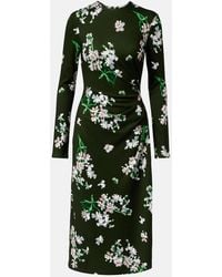 Erdem - Draped Floral Midi Dress - Lyst