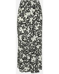 Stella McCartney - Printed Silk Midi Skirt - Lyst