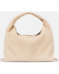 Bottega Veneta - Hop Large Intrecciato Suede Shoulder Bag - Lyst