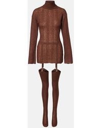 AYA MUSE - Cable-Knit Minidress And Tights Set - Lyst