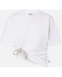Area - Embellished Cotton Jersey T-Shirt - Lyst