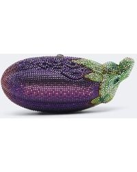 Judith Leiber - Eggplant Crystal-Embellished Clutch - Lyst